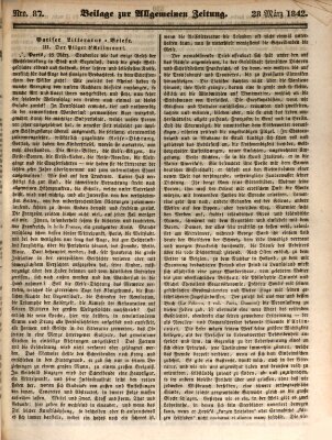 Allgemeine Zeitung. Beilage zur Allgemeinen Zeitung (Allgemeine Zeitung) Montag 28. März 1842