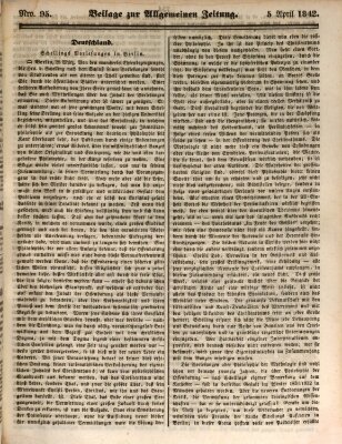 Allgemeine Zeitung. Beilage zur Allgemeinen Zeitung (Allgemeine Zeitung) Dienstag 5. April 1842