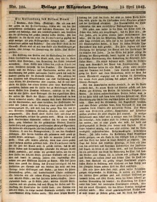 Allgemeine Zeitung. Beilage zur Allgemeinen Zeitung (Allgemeine Zeitung) Freitag 15. April 1842