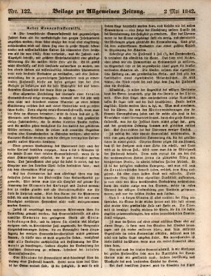 Allgemeine Zeitung. Beilage zur Allgemeinen Zeitung (Allgemeine Zeitung) Montag 2. Mai 1842