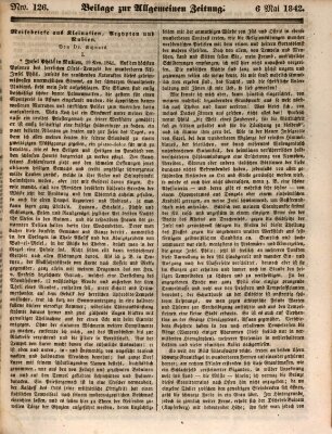 Allgemeine Zeitung. Beilage zur Allgemeinen Zeitung (Allgemeine Zeitung) Freitag 6. Mai 1842