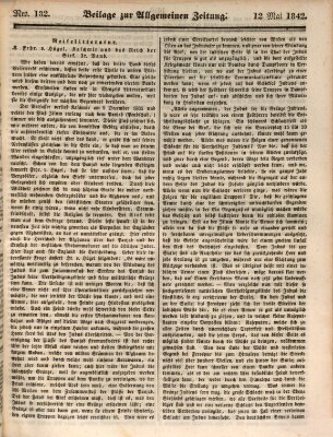 Allgemeine Zeitung. Beilage zur Allgemeinen Zeitung (Allgemeine Zeitung) Donnerstag 12. Mai 1842