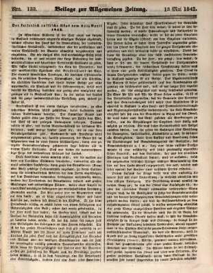 Allgemeine Zeitung. Beilage zur Allgemeinen Zeitung (Allgemeine Zeitung) Freitag 13. Mai 1842