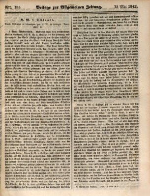 Allgemeine Zeitung. Beilage zur Allgemeinen Zeitung (Allgemeine Zeitung) Sonntag 15. Mai 1842