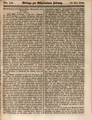 Allgemeine Zeitung. Beilage zur Allgemeinen Zeitung (Allgemeine Zeitung) Sonntag 29. Mai 1842