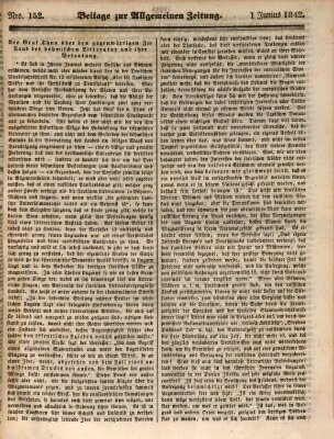 Allgemeine Zeitung. Beilage zur Allgemeinen Zeitung (Allgemeine Zeitung) Mittwoch 1. Juni 1842