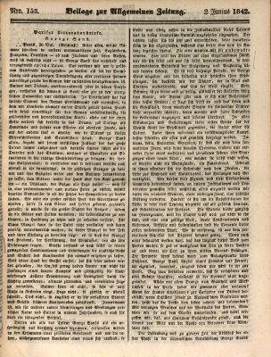 Allgemeine Zeitung. Beilage zur Allgemeinen Zeitung (Allgemeine Zeitung) Donnerstag 2. Juni 1842