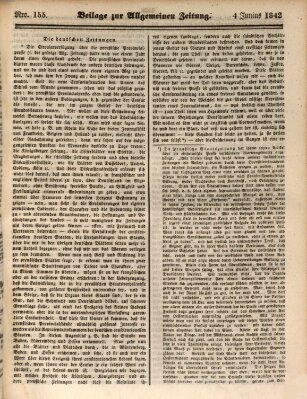 Allgemeine Zeitung. Beilage zur Allgemeinen Zeitung (Allgemeine Zeitung) Samstag 4. Juni 1842