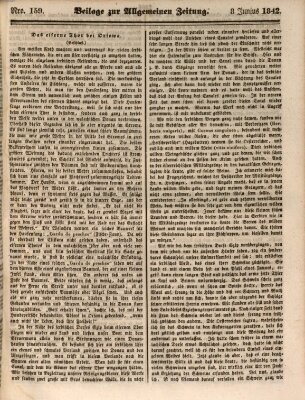 Allgemeine Zeitung. Beilage zur Allgemeinen Zeitung (Allgemeine Zeitung) Mittwoch 8. Juni 1842