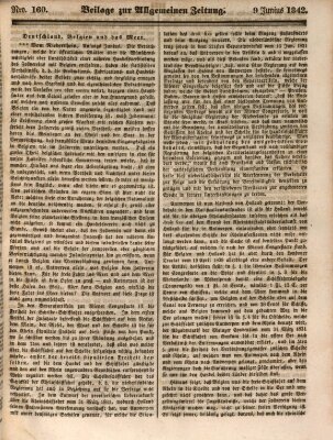 Allgemeine Zeitung. Beilage zur Allgemeinen Zeitung (Allgemeine Zeitung) Donnerstag 9. Juni 1842