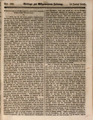 Allgemeine Zeitung. Beilage zur Allgemeinen Zeitung (Allgemeine Zeitung) Mittwoch 15. Juni 1842