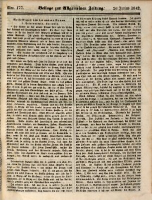 Allgemeine Zeitung. Beilage zur Allgemeinen Zeitung (Allgemeine Zeitung) Sonntag 26. Juni 1842