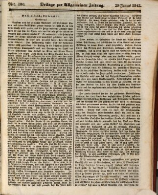Allgemeine Zeitung. Beilage zur Allgemeinen Zeitung (Allgemeine Zeitung) Mittwoch 29. Juni 1842