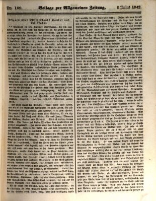 Allgemeine Zeitung. Beilage zur Allgemeinen Zeitung (Allgemeine Zeitung) Freitag 8. Juli 1842