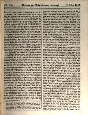 Allgemeine Zeitung. Beilage zur Allgemeinen Zeitung (Allgemeine Zeitung) Freitag 15. Juli 1842