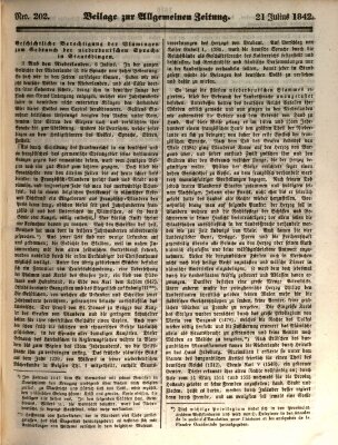 Allgemeine Zeitung. Beilage zur Allgemeinen Zeitung (Allgemeine Zeitung) Donnerstag 21. Juli 1842