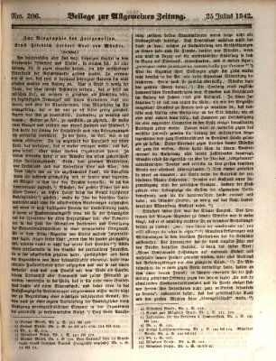 Allgemeine Zeitung. Beilage zur Allgemeinen Zeitung (Allgemeine Zeitung) Montag 25. Juli 1842