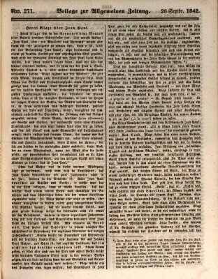 Allgemeine Zeitung. Beilage zur Allgemeinen Zeitung (Allgemeine Zeitung) Mittwoch 28. September 1842