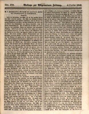 Allgemeine Zeitung. Beilage zur Allgemeinen Zeitung (Allgemeine Zeitung) Donnerstag 6. Oktober 1842