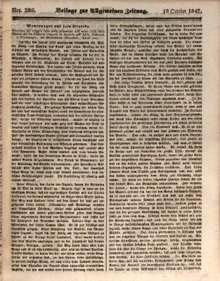 Allgemeine Zeitung. Beilage zur Allgemeinen Zeitung (Allgemeine Zeitung) Donnerstag 13. Oktober 1842