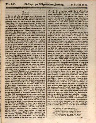 Allgemeine Zeitung. Beilage zur Allgemeinen Zeitung (Allgemeine Zeitung) Samstag 15. Oktober 1842