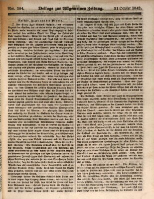 Allgemeine Zeitung. Beilage zur Allgemeinen Zeitung (Allgemeine Zeitung) Montag 31. Oktober 1842