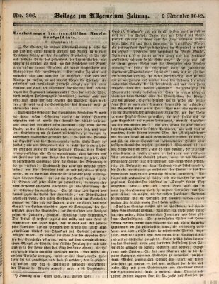 Allgemeine Zeitung. Beilage zur Allgemeinen Zeitung (Allgemeine Zeitung) Mittwoch 2. November 1842