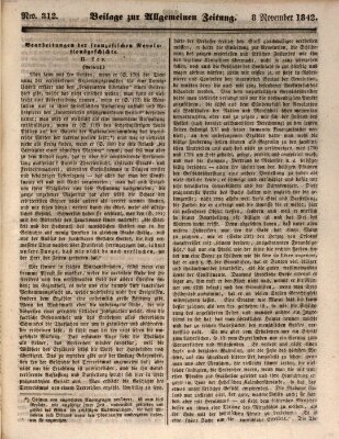 Allgemeine Zeitung. Beilage zur Allgemeinen Zeitung (Allgemeine Zeitung) Dienstag 8. November 1842