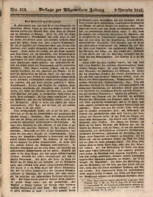 Allgemeine Zeitung. Beilage zur Allgemeinen Zeitung (Allgemeine Zeitung) Mittwoch 9. November 1842