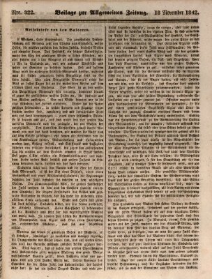 Allgemeine Zeitung. Beilage zur Allgemeinen Zeitung (Allgemeine Zeitung) Freitag 18. November 1842