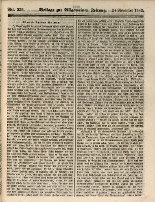 Allgemeine Zeitung. Beilage zur Allgemeinen Zeitung (Allgemeine Zeitung) Donnerstag 24. November 1842