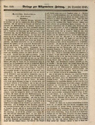 Allgemeine Zeitung. Beilage zur Allgemeinen Zeitung (Allgemeine Zeitung) Sonntag 25. Dezember 1842