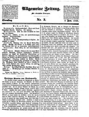 Allgemeine Zeitung Dienstag 3. Januar 1843