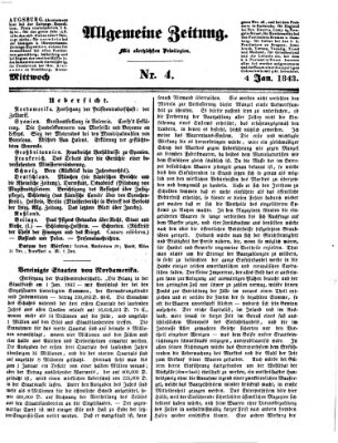 Allgemeine Zeitung Mittwoch 4. Januar 1843