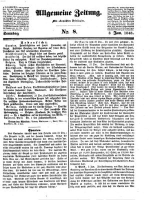 Allgemeine Zeitung Sonntag 8. Januar 1843