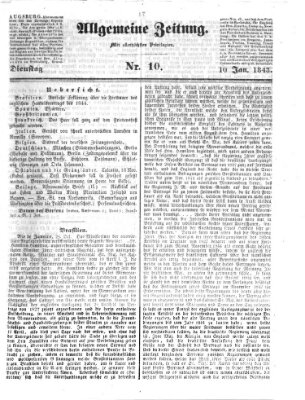 Allgemeine Zeitung Dienstag 10. Januar 1843