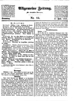 Allgemeine Zeitung Sonntag 15. Januar 1843