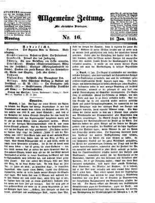 Allgemeine Zeitung Montag 16. Januar 1843