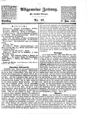 Allgemeine Zeitung Dienstag 17. Januar 1843