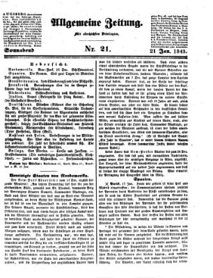 Allgemeine Zeitung Samstag 21. Januar 1843