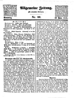 Allgemeine Zeitung Sonntag 29. Januar 1843