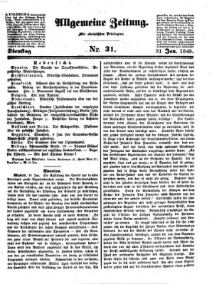 Allgemeine Zeitung Dienstag 31. Januar 1843