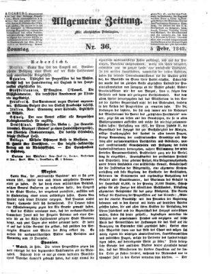 Allgemeine Zeitung Sonntag 5. Februar 1843