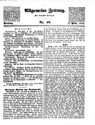 Allgemeine Zeitung Freitag 17. Februar 1843