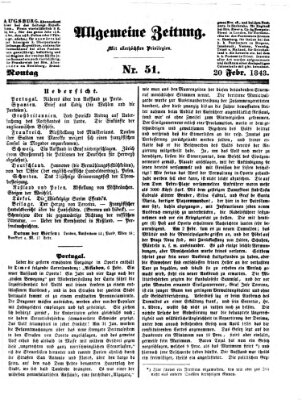 Allgemeine Zeitung Montag 20. Februar 1843