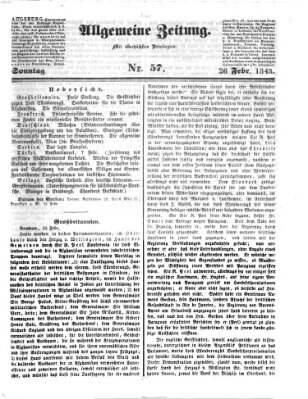 Allgemeine Zeitung Sonntag 26. Februar 1843