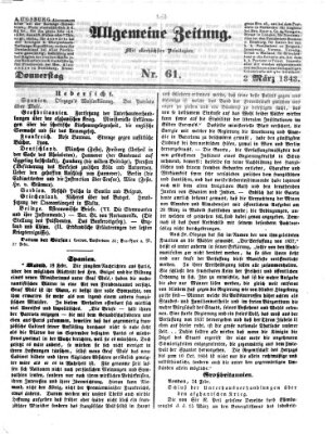 Allgemeine Zeitung Donnerstag 2. März 1843