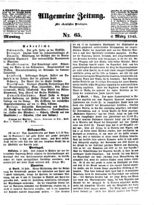 Allgemeine Zeitung Montag 6. März 1843