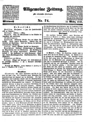 Allgemeine Zeitung Mittwoch 15. März 1843