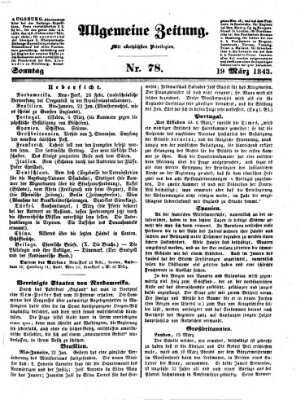 Allgemeine Zeitung Sonntag 19. März 1843